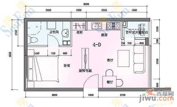 联邦名都二期2室2厅2卫120.5㎡户型图