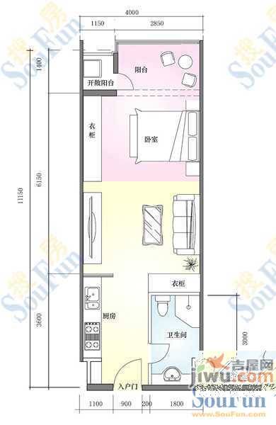 联邦名都二期2室2厅2卫120.5㎡户型图