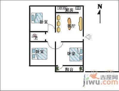 华城绿洲一期3室2厅2卫户型图