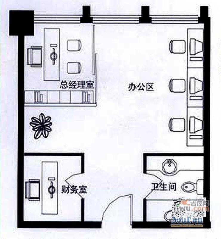 百度空间3室2厅1卫117㎡户型图