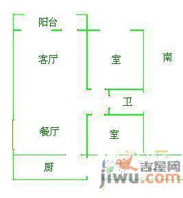 滨河新城3室2厅1卫户型图