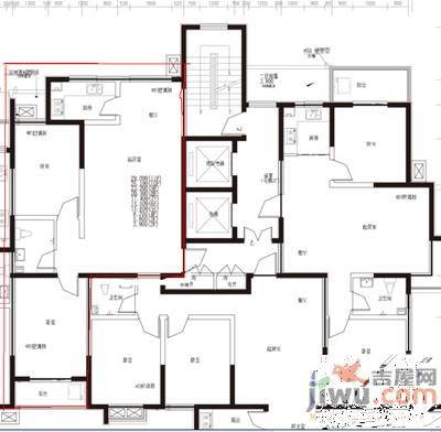 丰河苑西区2室1厅1卫90㎡户型图