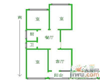 玉成小区2室2厅1卫114㎡户型图