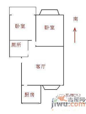 丰河苑西区2室1厅1卫90㎡户型图