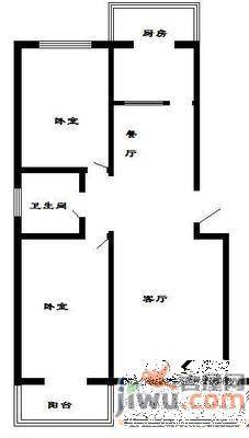 丰河苑西区2室1厅1卫90㎡户型图