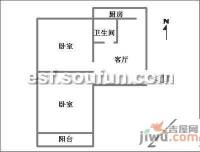 旭城花园2室1厅1卫户型图