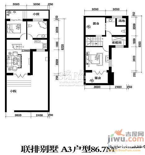 华域·御水蓝庭2室2厅2卫86.7㎡户型图