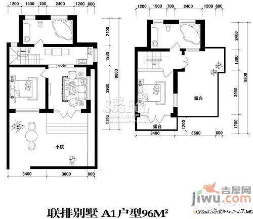 华域·御水蓝庭2室1厅2卫96㎡户型图