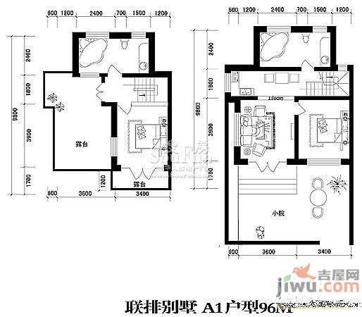 华域·御水蓝庭2室1厅2卫96㎡户型图