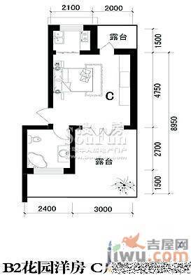 华域·御水蓝庭1室1厅1卫45.6㎡户型图