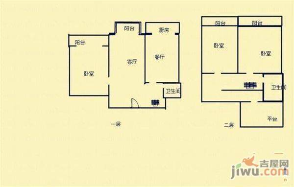 朗润园1室1厅1卫60㎡户型图