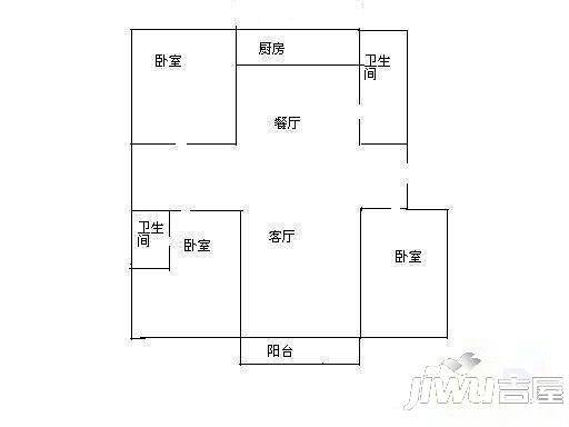 朗润园1室1厅1卫60㎡户型图