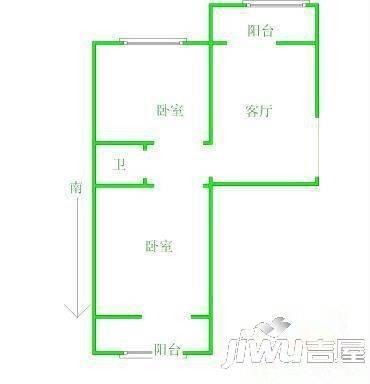 朗润园1室1厅1卫60㎡户型图