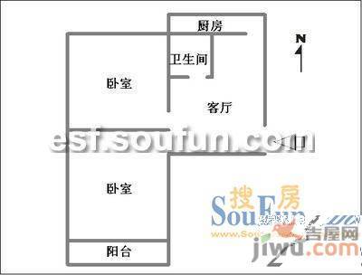 滹沱河小区3室2厅1卫96㎡户型图