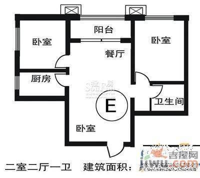 滹沱河小区3室2厅1卫96㎡户型图