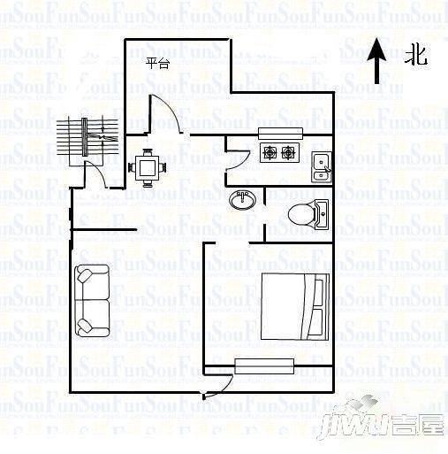 海天阳光园3室2厅1卫户型图