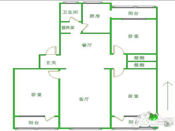 银通小区2室1厅1卫户型图