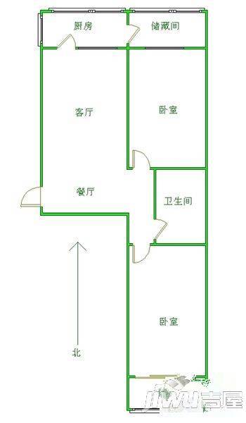 银通小区2室1厅1卫户型图