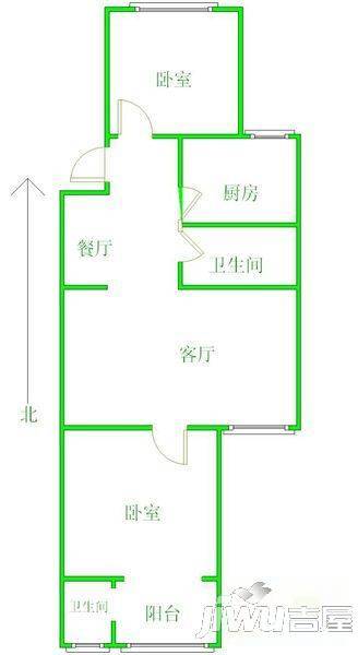 银通小区2室1厅1卫户型图