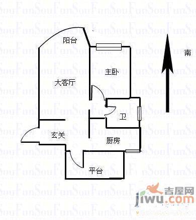 石门小区2室2厅1卫户型图