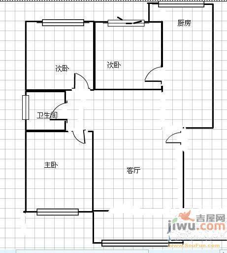 石门小区2室2厅1卫户型图