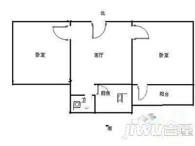 建明小区2室1厅1卫户型图