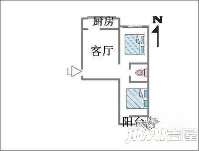 建明小区2室1厅1卫户型图