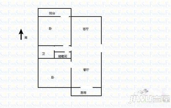 燕都金地城3室2厅1卫115㎡户型图