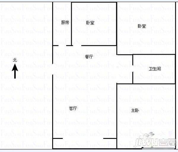 燕都金地城3室2厅1卫115㎡户型图