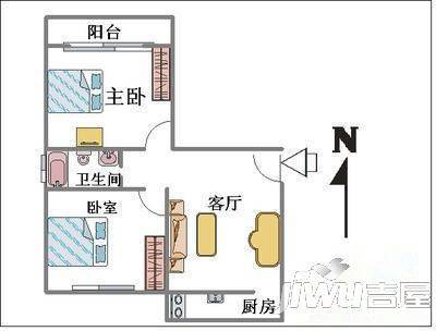 大江山小区2室2厅1卫户型图