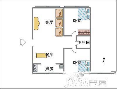 大江山小区2室2厅1卫户型图