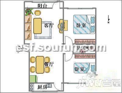 康乐公寓3室2厅2卫127㎡户型图