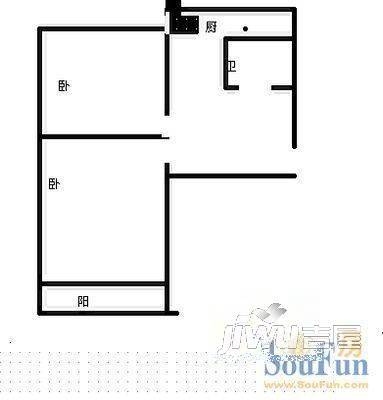 东方邑城2室1厅1卫78㎡户型图