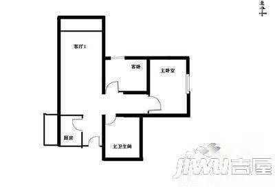 东方邑城2室1厅1卫78㎡户型图