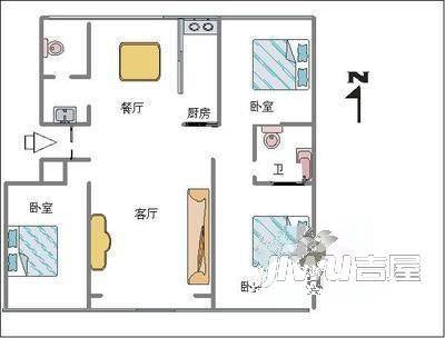 新浩城南区3室1厅1卫96㎡户型图