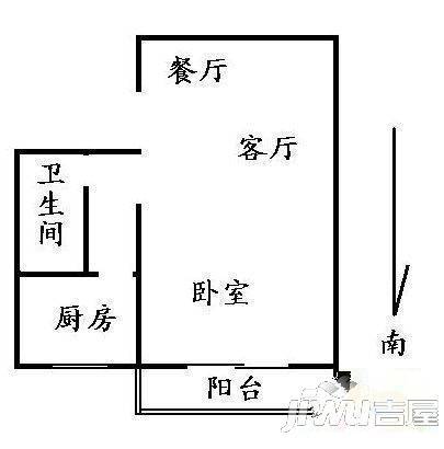 天山花园2室2厅1卫户型图