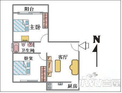 瑞国花园2室1厅1卫户型图