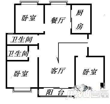 世纪花园3室2厅2卫户型图