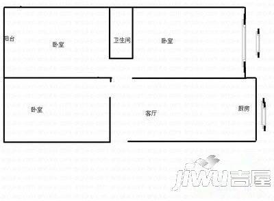 联盟小区3室1厅1卫86㎡户型图