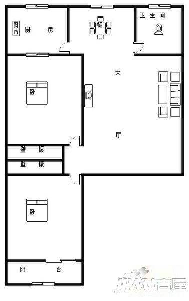 柏林小区3室1厅1卫户型图