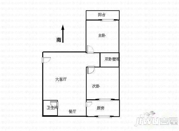 柏林小区3室1厅1卫户型图