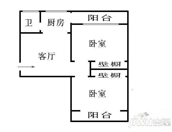 银通小区2室1厅1卫户型图