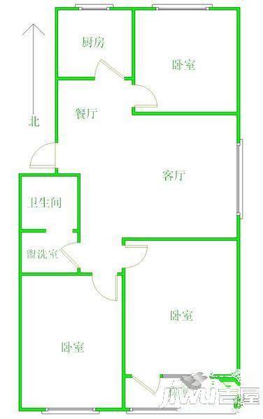 银通小区2室1厅1卫户型图