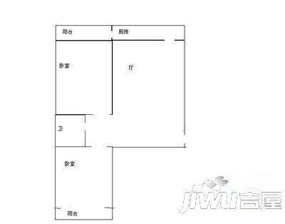 银通小区2室1厅1卫户型图