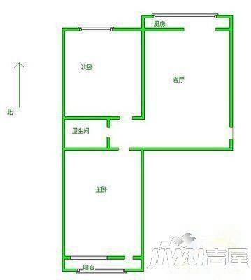 银通小区2室1厅1卫户型图