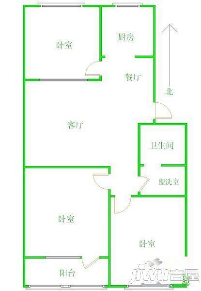 银通小区2室1厅1卫户型图