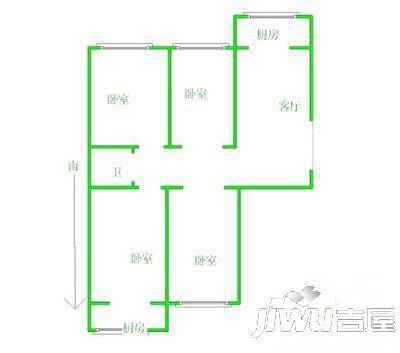 银通小区2室1厅1卫户型图