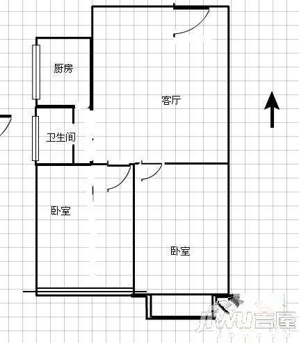 石门小区2室2厅1卫户型图