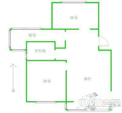 石门小区2室2厅1卫户型图