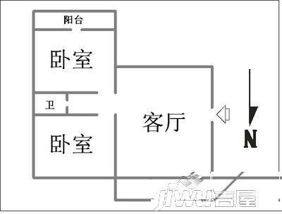 鑫城小区2室2厅1卫户型图